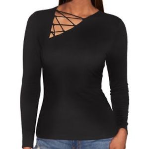 Angled laced up top.